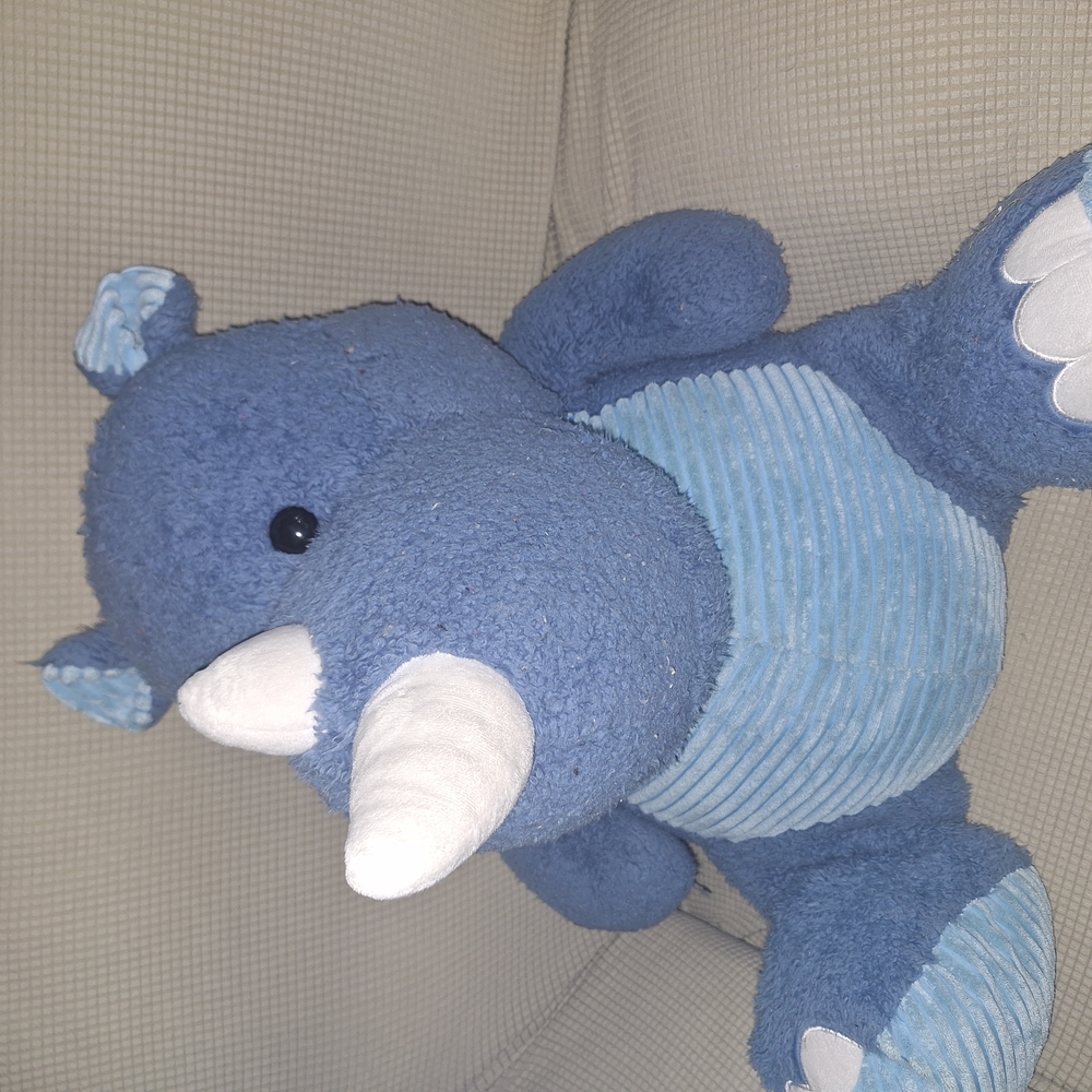 Blue and White Stuffed Dolphin Toy